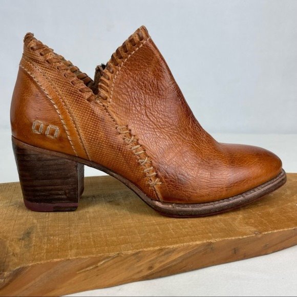 Bed Stu Carla Boot Mustard Rustic Low Leather Ankle Booties Organically Tanned - Picture 5 of 15